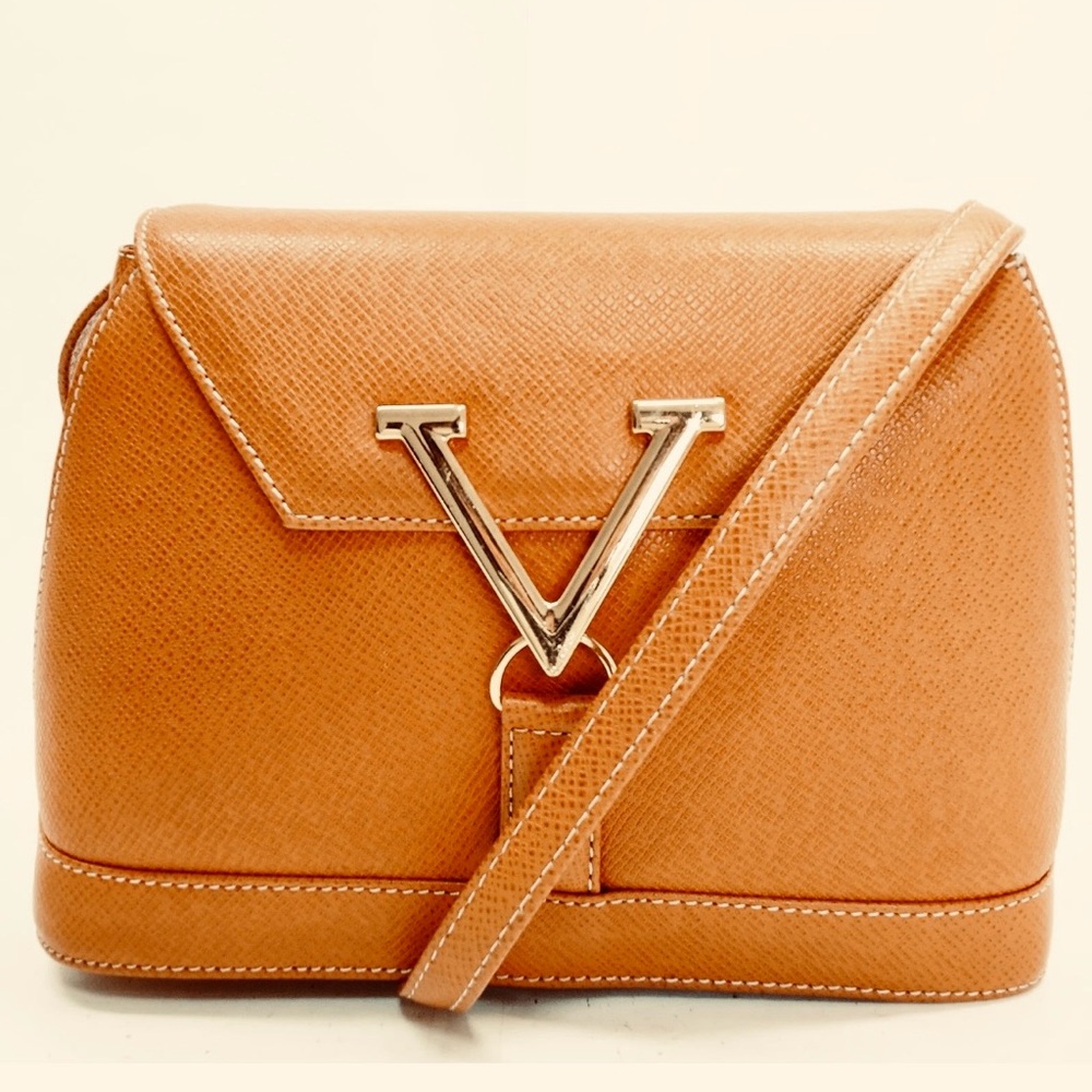 Authentic Valentino Garavani brown Leather Shoulder Bag